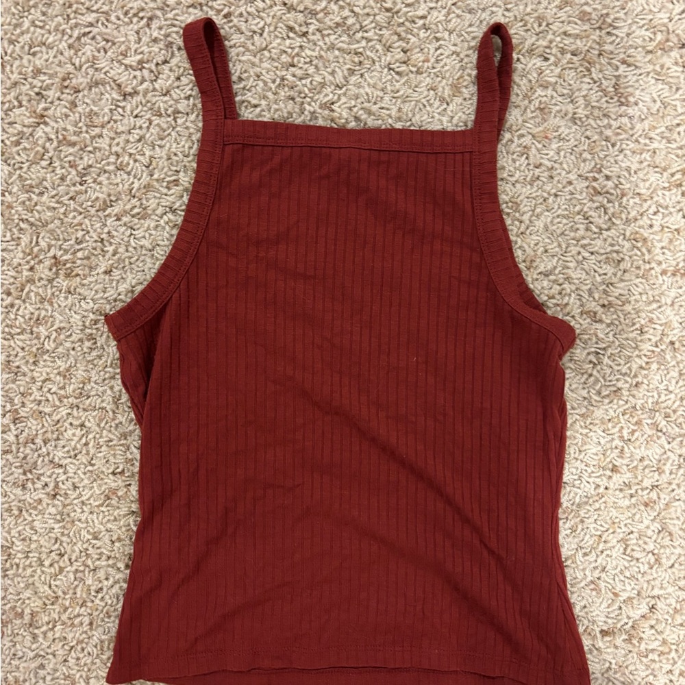 Mudd Ribbed Tank Top - Deep Red